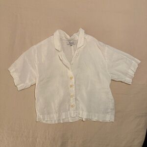 Madewell cropped linen shirt
